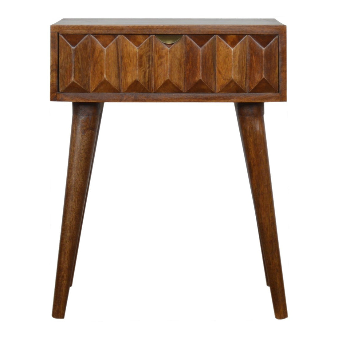 Carved Chestnut Bedside Table | Hand-Carved
