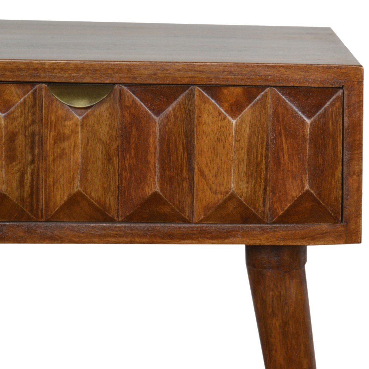 Carved Chestnut Bedside Table | Hand-Carved