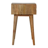 Pineapple Carved Oak-ish Bedside Table | Hand-Carved