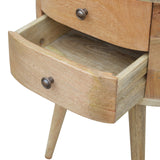 Rounded Bedside Table | Oak-Ish Solid Mango Wood