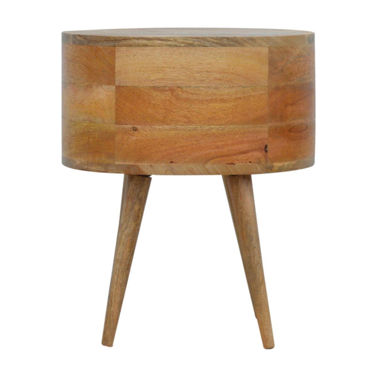 Rounded Bedside Table | Oak-Ish Solid Mango Wood