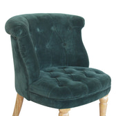 Emerald Velvet Accent Chair | Hand-Carved