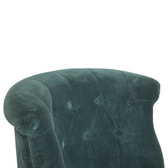 Emerald Velvet Accent Chair | Hand-Carved