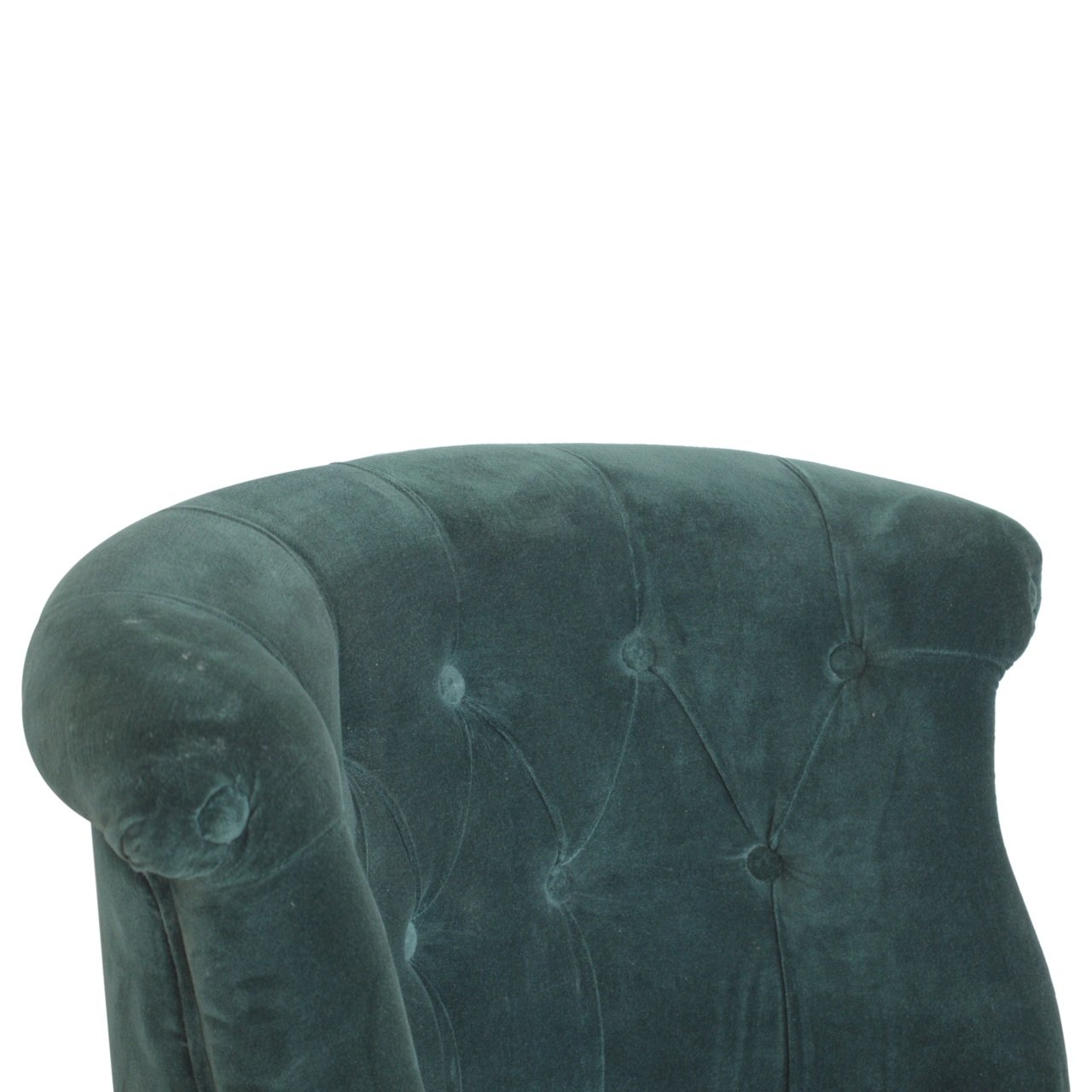 Emerald Velvet Accent Chair | Hand-Carved