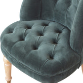 Emerald Velvet Accent Chair | Hand-Carved