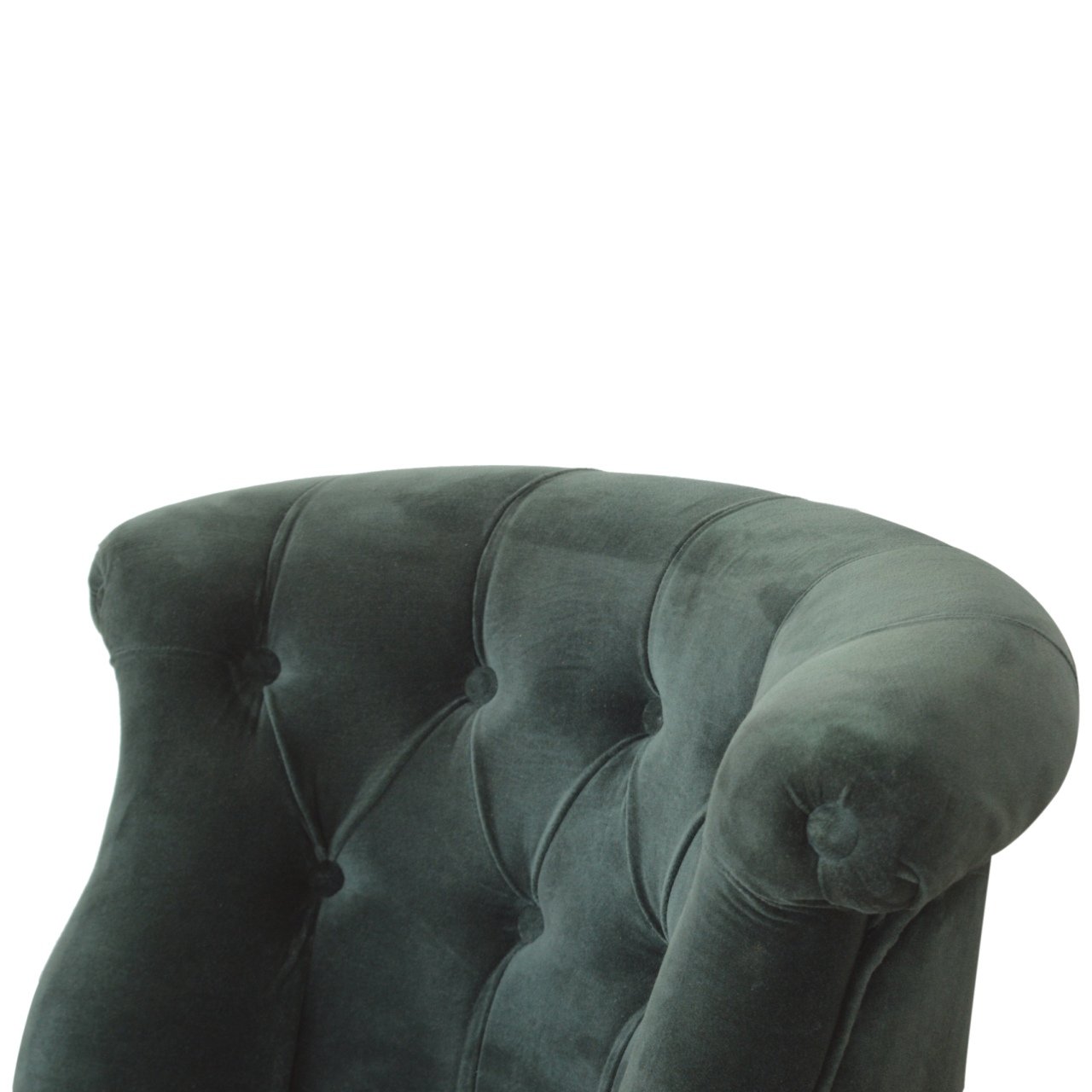 Emerald Velvet Accent Chair | Hand-Carved