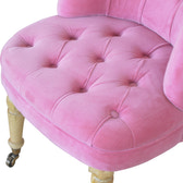 Pink Velvet Accent Chair | Cotton Velvet