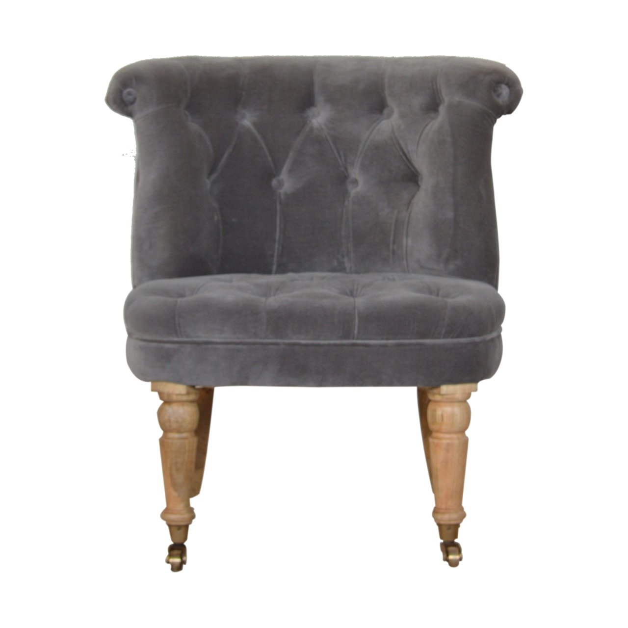 Grey Velvet Accent Chair | Cotton Velvet