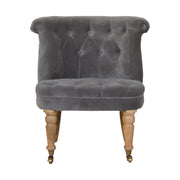 Grey Velvet Accent Chair | Cotton Velvet