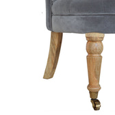 Grey Velvet Accent Chair | Cotton Velvet