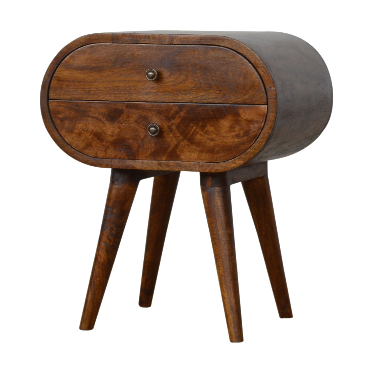 Chestnut Circular Bedside Table