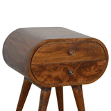 Chestnut Circular Bedside Table