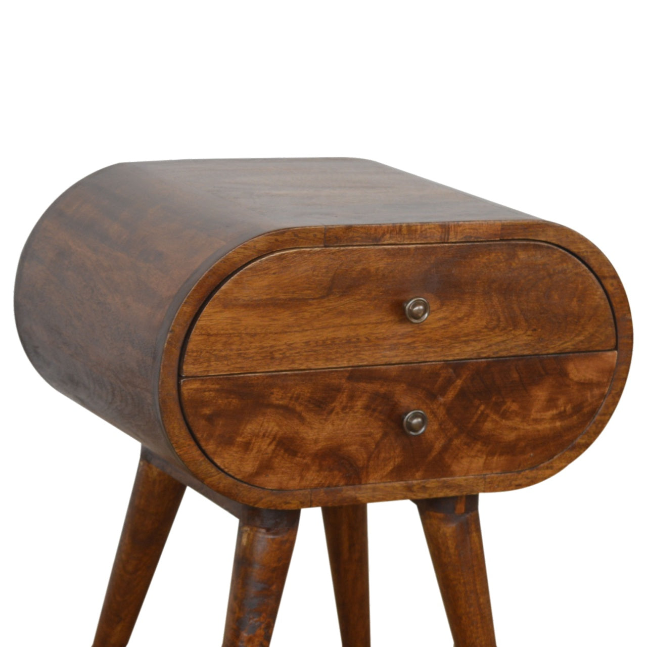 Chestnut Circular Bedside Table