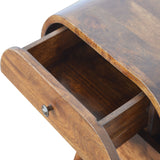 Chestnut Circular Bedside Table