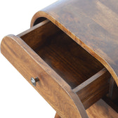 Chestnut Circular Bedside Table
