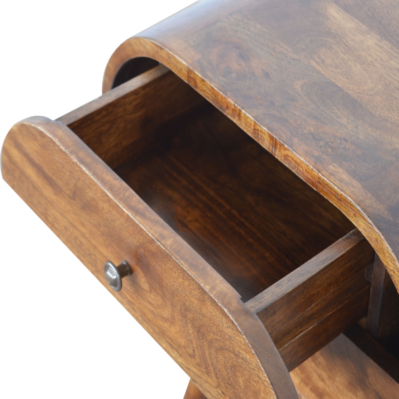 Chestnut Circular Bedside Table
