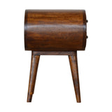 Chestnut Circular Bedside Table