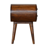 Chestnut Circular Bedside Table
