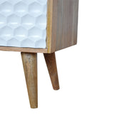 Honeycomb Carved Coffee Table | Oak-Ish Mango Wood Hand-Carved