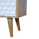 Honeycomb Carved Coffee Table | Oak-Ish Mango Wood Hand-Carved