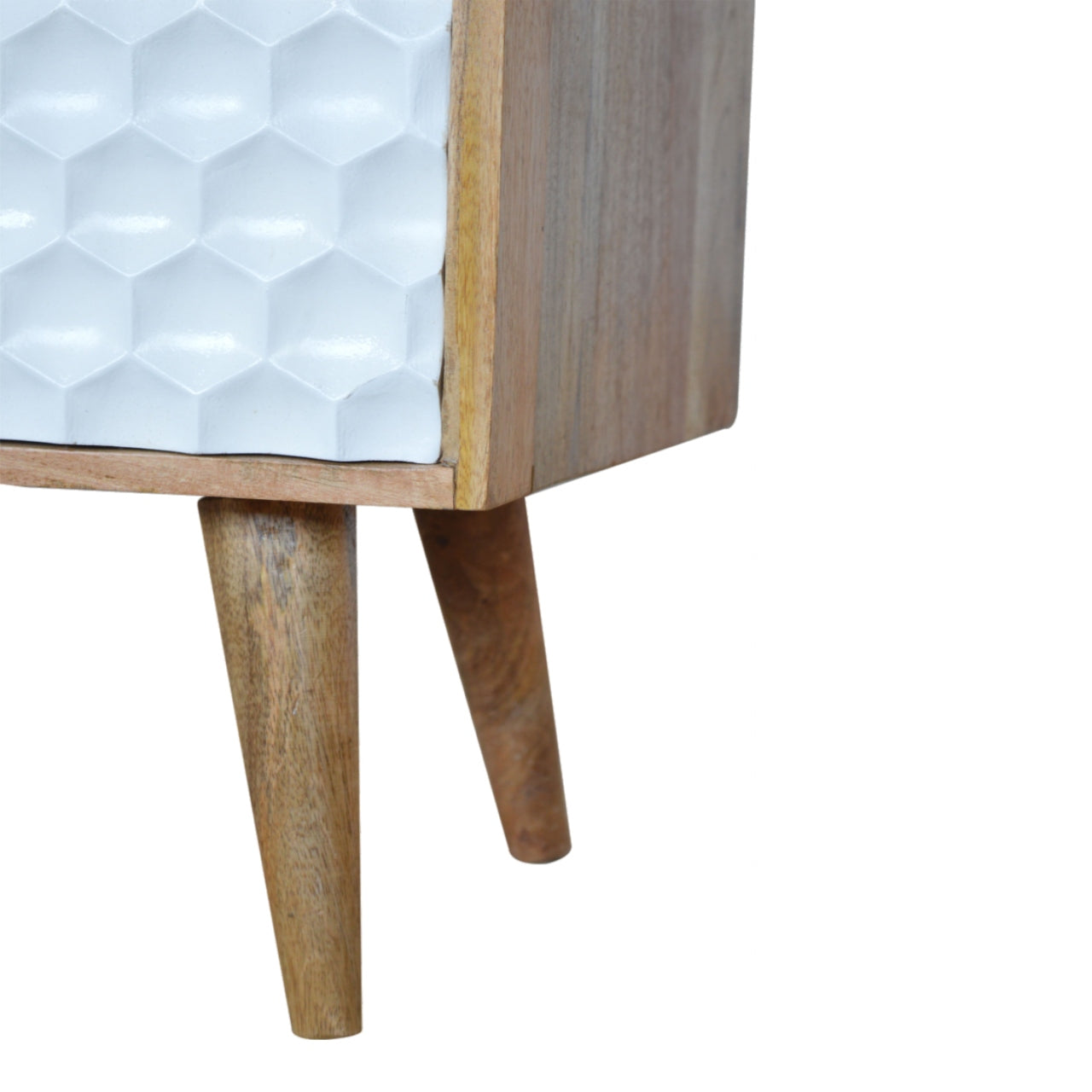 Honeycomb Carved Coffee Table | Oak-Ish Mango Wood Hand-Carved