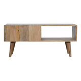 Honeycomb Carved Coffee Table | Oak-Ish Mango Wood Hand-Carved