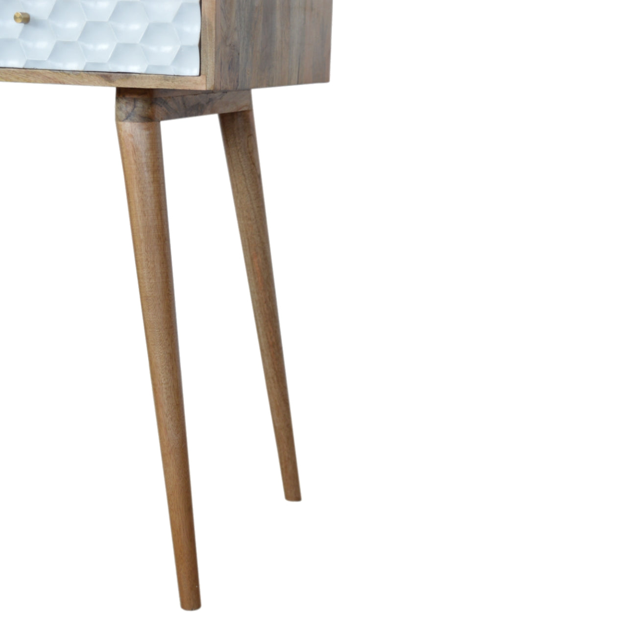 Honeycomb Writing Desk | Oak Solid Mango Wood Hand-Carved