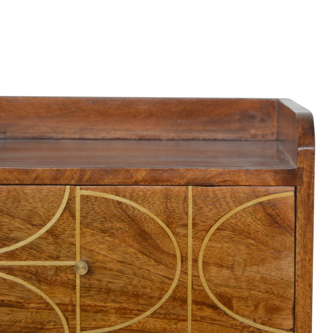 Chestnut Inlay Abstract Bedside Table