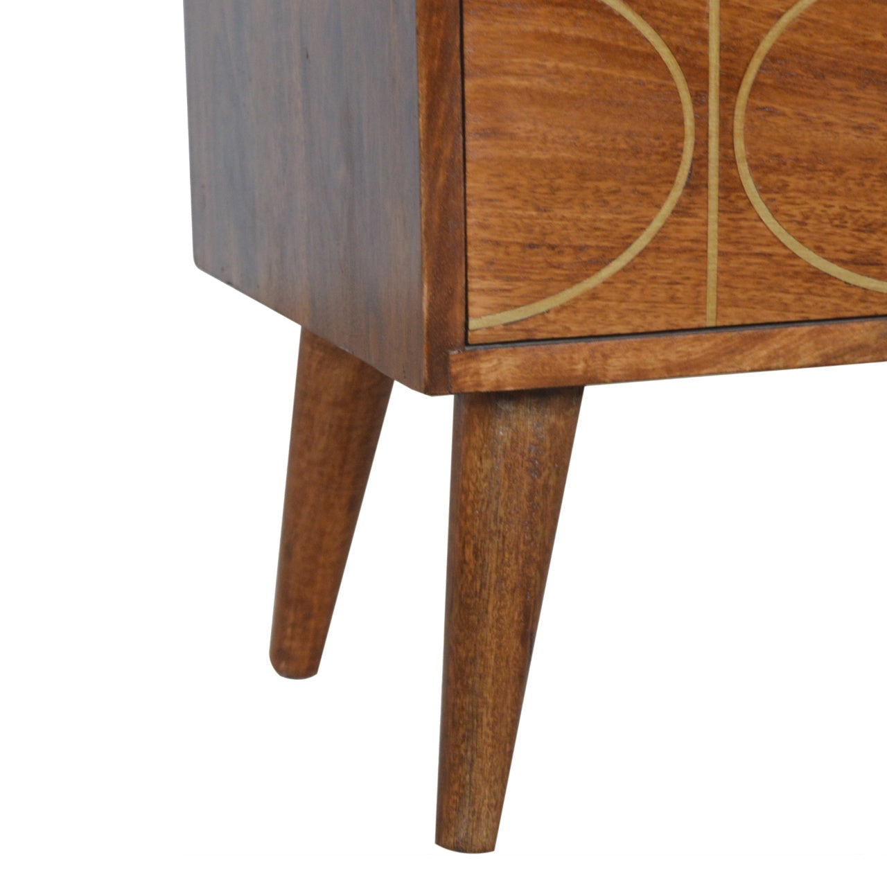 Chestnut Inlay Abstract Bedside Table