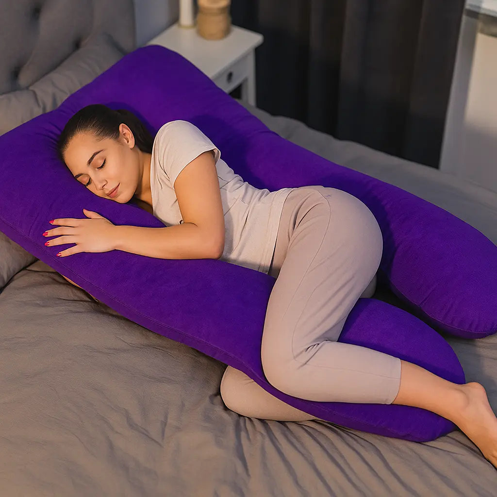 U Shaped Pregnancy Pillow UK Full Body Maternity Body Pillow Purple