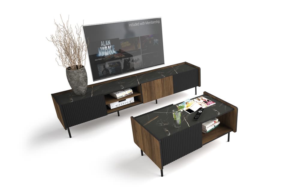 Prestigo TV Cabinet 200cm - Oak Walnut / Living Room