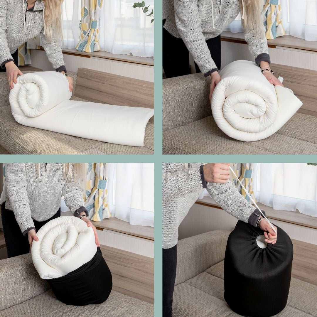 Slumber Bliss: Click Clack Memory Foam Mattress Topper - Complete with Convenient Carry Bag! - Travel