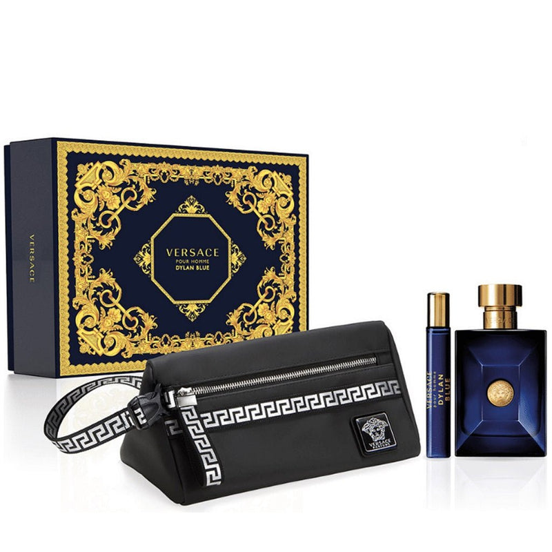 Versace Pour Homme Dylan Blue Gift Set 100ml EDT + 10ml EDT + Toiletry Bag