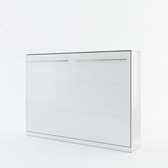 Double (140cm) Horizontal Wall Bed with Cabinet White Matt