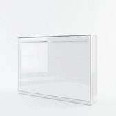 Double (140cm) Horizontal Wall Bed with Cabinet White Gloss