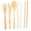 100% Natural Bamboo Cutlery 6 Piece Set - London Tour-