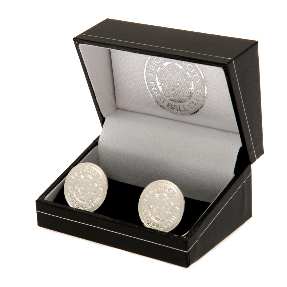 Leicester City FC Silver Plated Formed Cufflinks - Officially licensed merchandise.