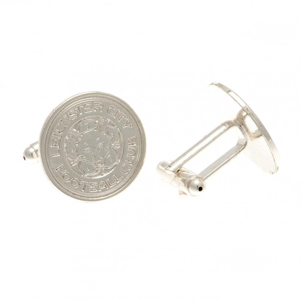 Leicester City FC Silver Plated Formed Cufflinks - Officially licensed merchandise.