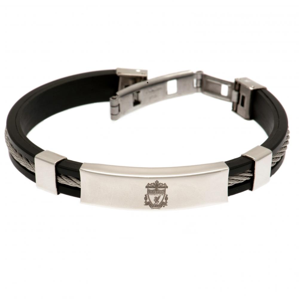 Liverpool FC Silver Inlay Silicone Bracelet