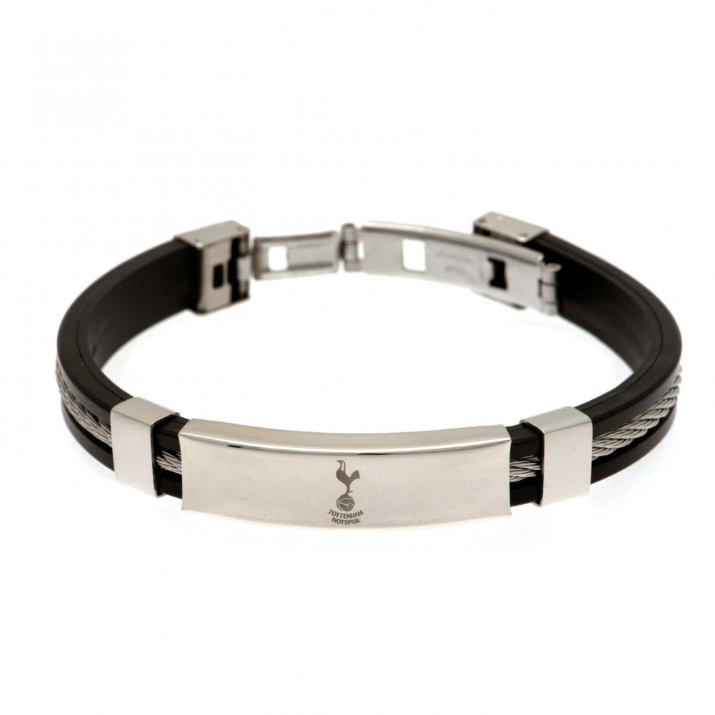 Tottenham Hotspur FC Silver Inlay Silicone Bracelet - Bracelets & Charms