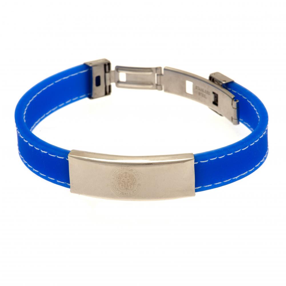 Leicester City FC Stitched Silicone Bracelet BL - Bracelets & Charms