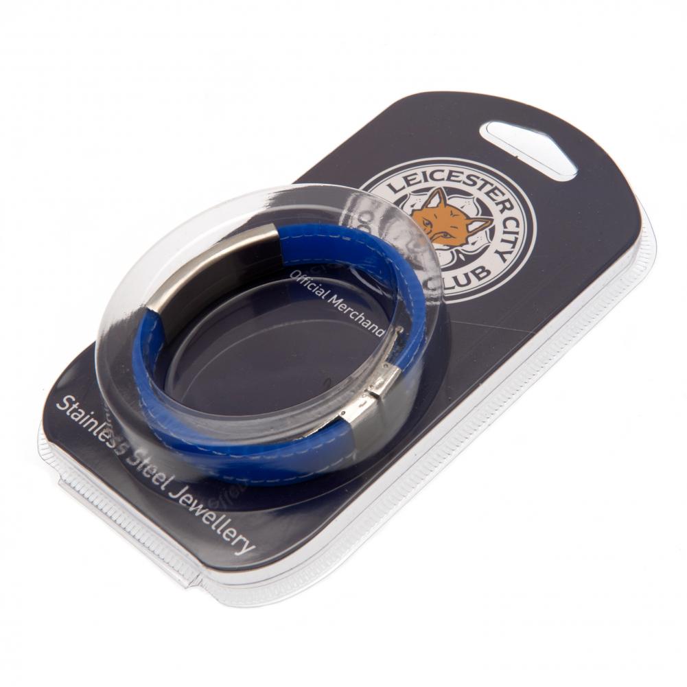 Leicester City FC Stitched Silicone Bracelet BL - Bracelets & Charms