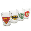 DC Comics 4pk Shot Glass Set - Officially licensed merchandise.
