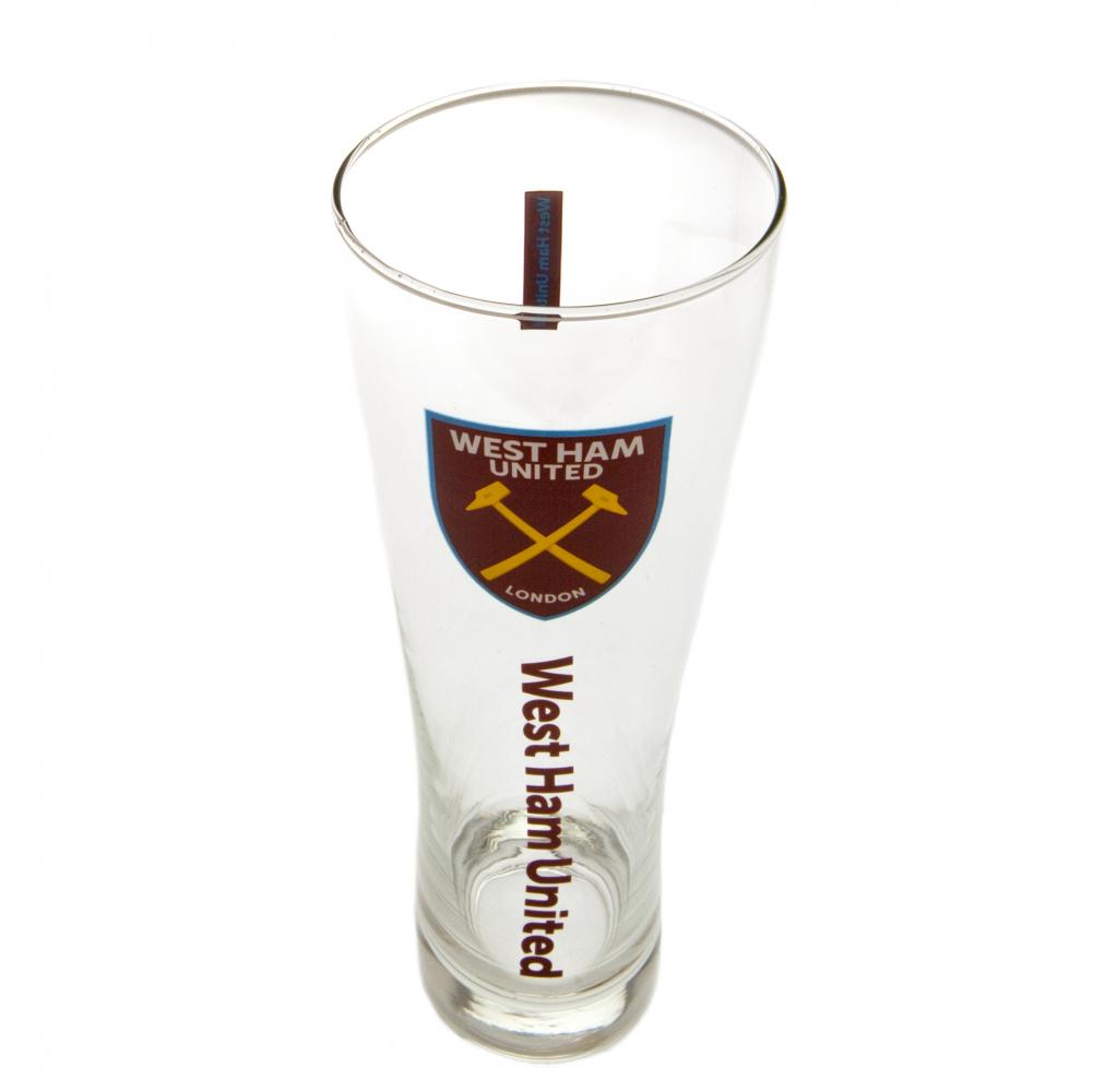 West Ham United FC Tall Beer Glass - Officially licensed merchandise.