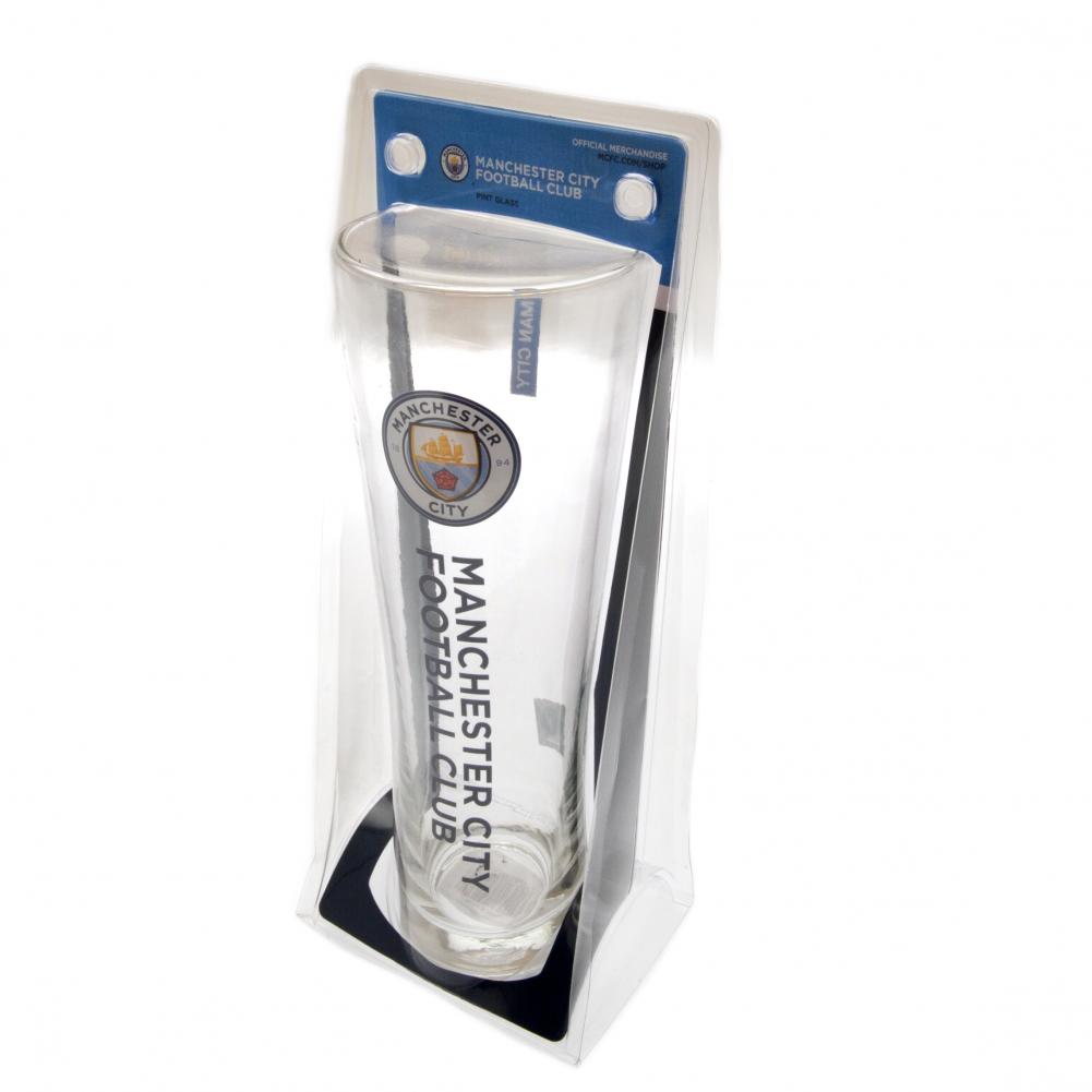 Manchester City FC Tall Beer Glass - Officially licensed merchandise.