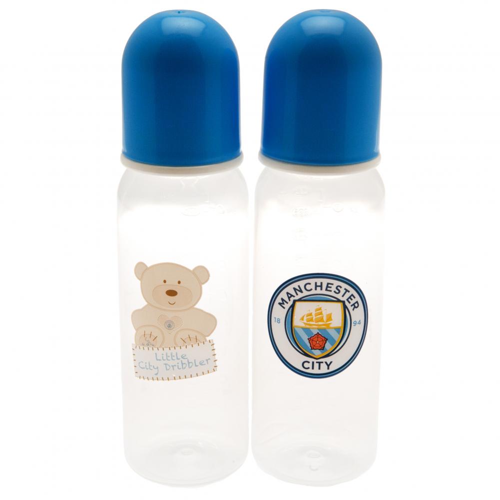 Manchester City FC 2pk Feeding Bottles - Officially licensed merchandise.