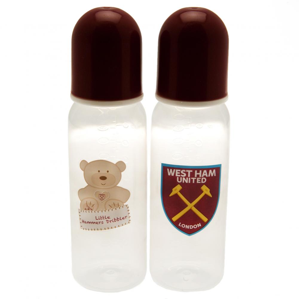 West Ham United FC 2pk Feeding Bottles - Officially licensed merchandise.