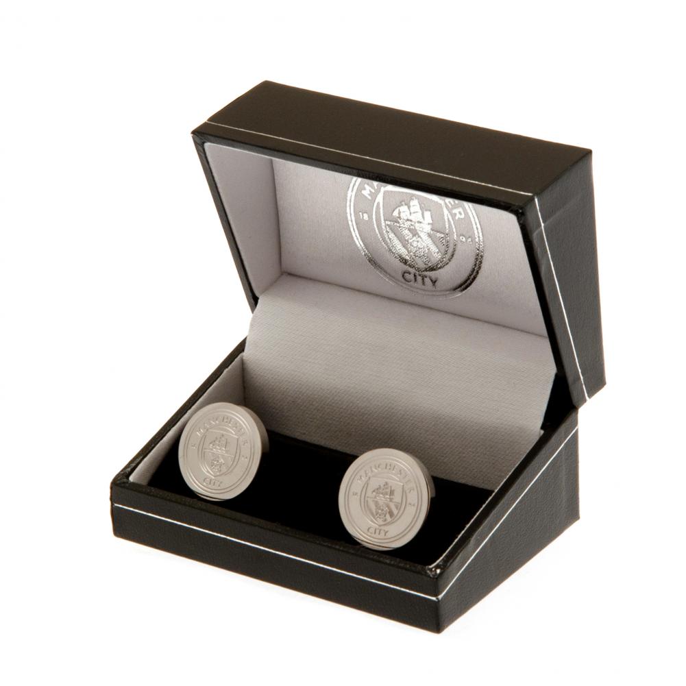 Manchester City FC Stainless Steel Formed Cufflinks - Officially licensed merchandise.