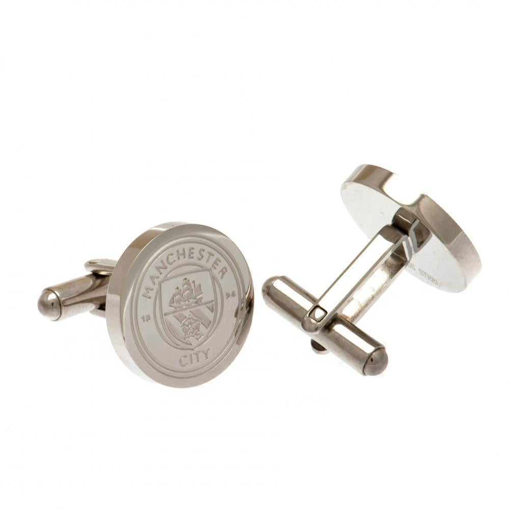 Manchester City FC Stainless Steel Formed Cufflinks - Officially licensed merchandise.