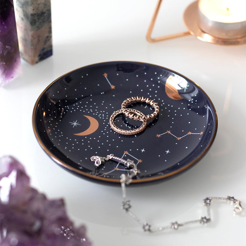 10.5cm Ceramic Purple Star Sign Trinket Dish - £8.5 - Jewellery Storage Trinket Boxes 